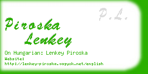 piroska lenkey business card